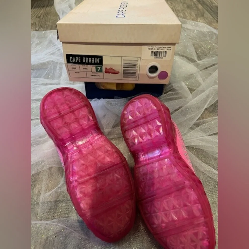 Pink - Cape Robbin Sneakers - Size 7 - Picture 2 of 3